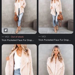 Vici faux fur drape coat